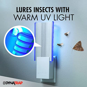 DynaTrap DT3009W-1003P Flylight Indoor Plug-In Fly Trap for Flies, Fruit Flies, Moths, Gnats, & Other Flying Insects – Protects up to 600 Sq Ft