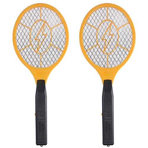 2 Pack Bug Zapper Electric Fly Swatter Zap Mosquito - Indoor Outdoor Zapping Racket for Pest - Safe to Touch with 3-Layer Safety Mesh