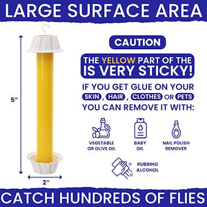 Fly Stick Sticky Fly Traps for Indoors and Outdoor 4pk. Non-Toxic Bait Free. Trap All Flies. Sticky Fly Traps for Indoors Outdoor Fly Catchers for Inside Home Bug Sticky Traps for Bugs Fly Sticky Trap