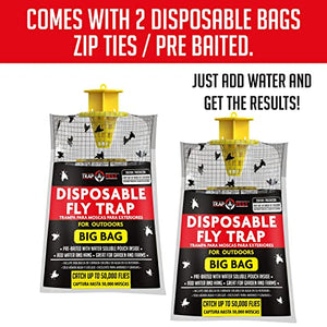 2 Pack Big Bag Fly Bag Trap - Fly Bags Outdoor Disposable Fly Trap Bag - Fly Trap Disposable Horse Fly Traps Outdoor - Fly Trap Bags Outdoor Disposable Hanging Net Fly Traps Large Disposable Fly Traps