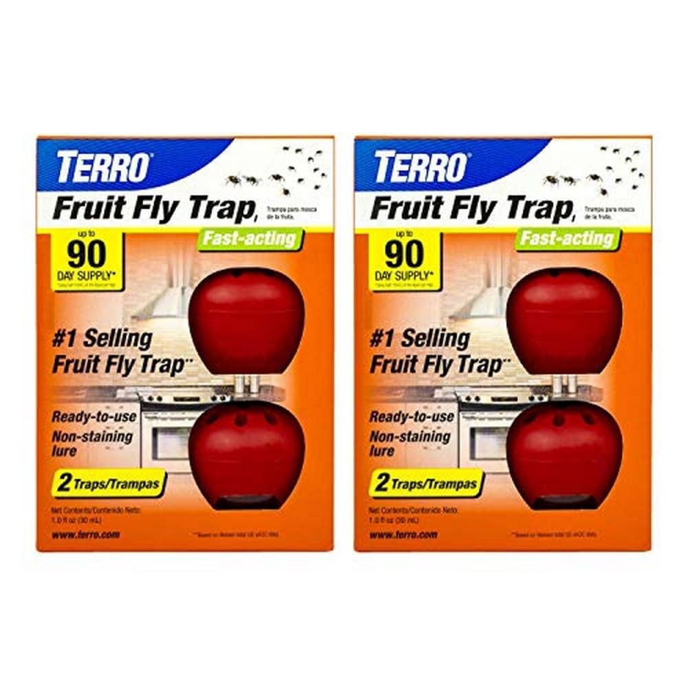 TERRO T2503SR Ready-to-Use Indoor Fruit Fly Killer and Trap with Built ...