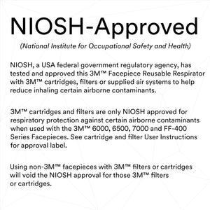 3M Half Facepiece Reusable Respirator 6200, NIOSH, Four-Point Harness, Comfortable Fit, Dual Airline Supplied Air Compatible, Bayonet Connections, Painting, Sanding, Cleaning, Medium