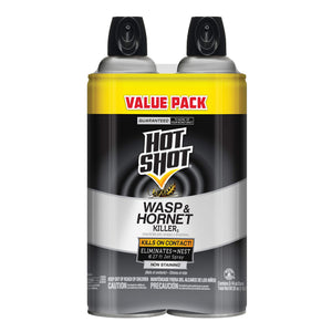 Spectracide Carpenter Bee and Ground Nesting Yellow Jacket Foaming Aerosol for Insects, 16-Ounce & Hot Shot Wasp & Hornet Killer Spray (2 Pack), 17.5 fl Ounce